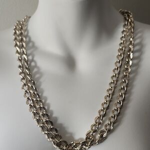 Vtg Western Germany Aluminum Chain  With Intricate Engravings Necklace